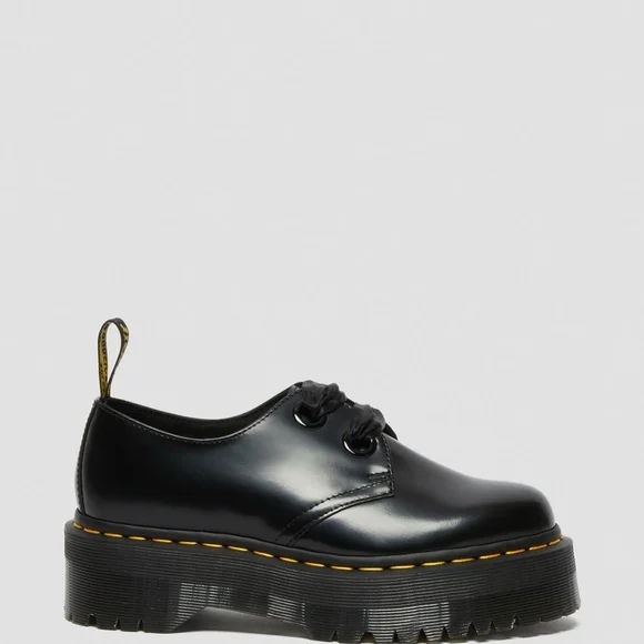 Dr.Martens Holly Platform Oxford In Black Patent Leather Size 9 - Picture 3 of 16